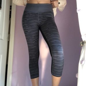 champion gray & black striped leggings